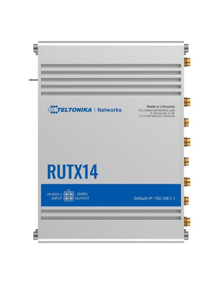Kaufen TELTONIKA TK-RUTX14 Industrie-Router 4G LTE Cat 12 bis zu 600 Mbit/s  
- Vollständige Ausfallsicherheit mit Dual-SIM und 