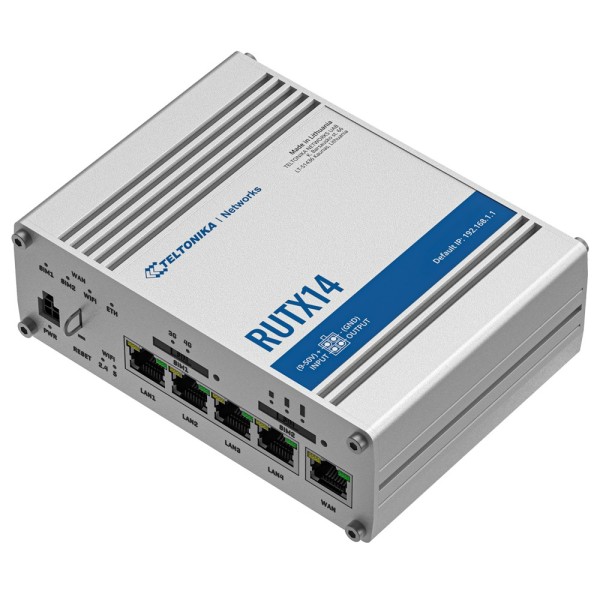 Kaufen TELTONIKA TK-RUTX14 Industrie-Router 4G LTE Cat 12 bis zu 600 Mbit/s  
- Vollständige Ausfallsicherheit mit Dual-SIM und 