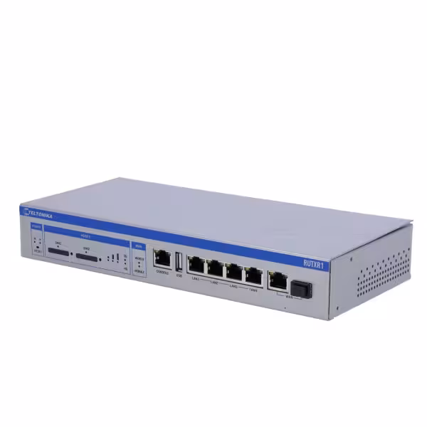 Acheter TELTONIKA TK-RUTXR1 Routeur industriel Teltonika 4G LTE Cat 6  
- Résilience avec Dual SIM et basculement automatique  