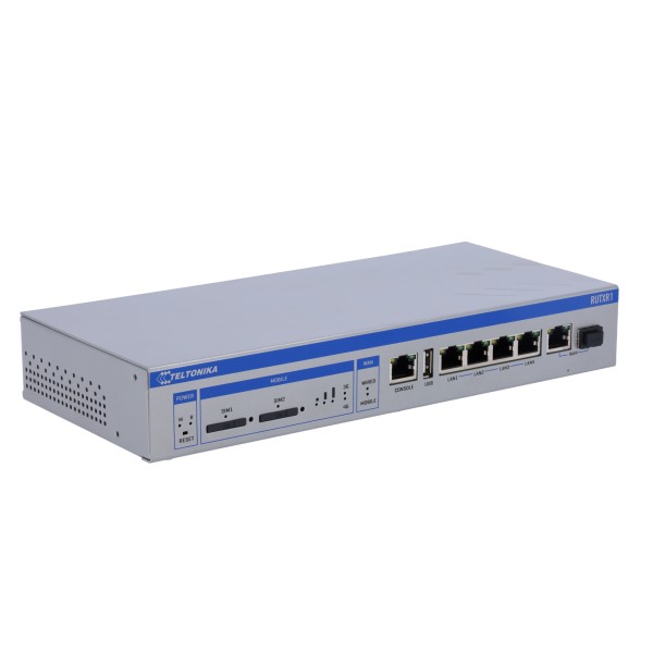 Teltonika TK-Rutxr1 Teltonika Router 4G Industrial - Dual SIM 4G CAT 6 - Wi-Fi 5 - 4 portas Ethernet RJ45 Gigabit - Puerto SFP 