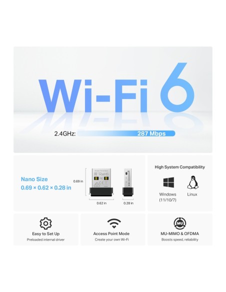 Comprar TP-LINK 1406604 TP-Link AX300 WLAN 287 Mbit/s ARCHER TX1U NANO