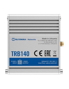 Comprar TELTONIKA TK-TRB140 Teltonika Gateway 4G Industrial - 4G Cat 4 / 3G / 2G - Puerto Ethernet RJ45 10/100/1000Mbps - Diseño