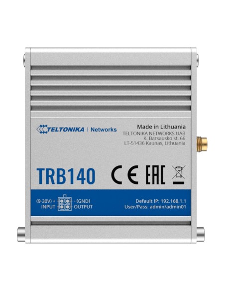 Comprar TELTONIKA TK-TRB140 Teltonika Gateway Industrial 4G LTE Cat 4  - Failover automático entre móvil y cableado  - Aliment