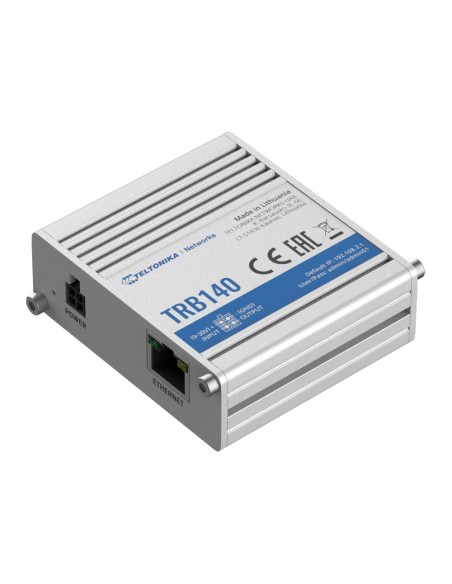 Comprar TELTONIKA TK-TRB140 Teltonika Gateway 4G Industrial - 4G Cat 4 / 3G / 2G - Puerto Ethernet RJ45 10/100/1000Mbps - Diseño
