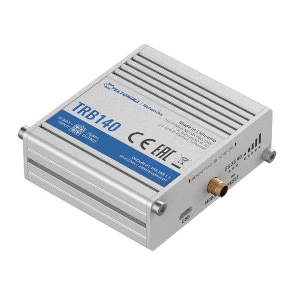 Comprar TELTONIKA TK-TRB140 Teltonika Gateway 4G Industrial - 4G Cat 4 / 3G / 2G - Puerto Ethernet RJ45 10/100/1000Mbps - Diseño