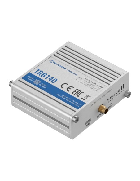 Comprar TELTONIKA TK-TRB140 Teltonika Gateway Industrial 4G LTE Cat 4  - Failover automático entre móvil y cableado  - Aliment