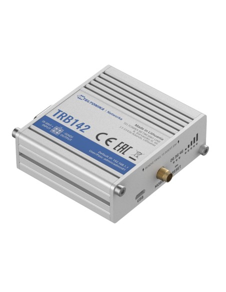 Comprar TELTONIKA TK-TRB142 Teltonika Gateway 4G Industrial - 4G Cat 1 / 3G / 2G - Puerto RS232 - Diseño Compacto - Conector Mic
