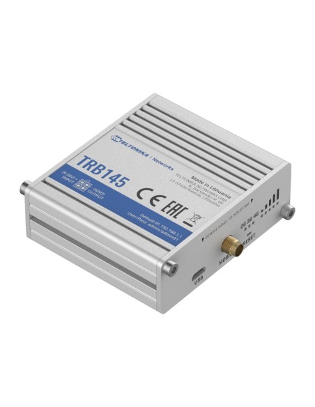 Teltonika TK-TRB145 Teltonika Gateway 4G Industrial - 4G Cat 1 / 3G / 2G - Porto RS485 - Micro USB Connector - Design compacto