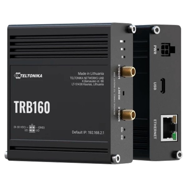 Comprar TELTONIKA TK-TRB160 Teltonika Gateway 4G Industrial - 4G Cat 4 / 3G / 2G - Puerto Ethernet RJ45 10/100/1000Mbps - Diseño