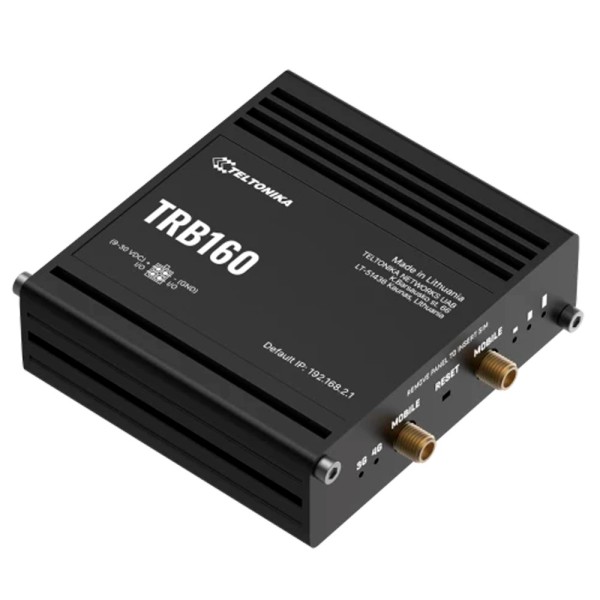 Teltonika TK-TRB160 Teltonika Gateway 4G Industrial - 4G Cat 4 / 3G / 2G - Porta Ethernet RJ45 10/100 / 1000Mbps - Design compac