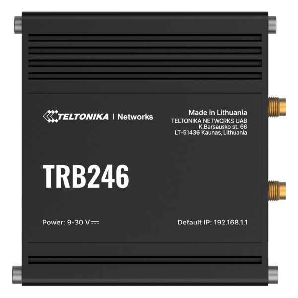 Teltonika TK-TRB246 Teltonika Gateway 4G Industrial - 4G Cat 4 / 3G / 2G - RJ45 10 / 100Mbps - Portas RS232 e RS485 - Dual
