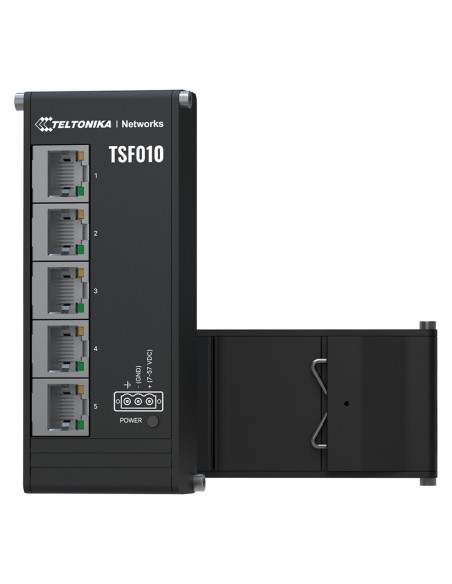 Teltonika TK-TSF010 Teltonika Interruptor industrial não gerenciado - 5 portas Ethernet RJ45 Rápido Ethernet - Habitação de Habi
