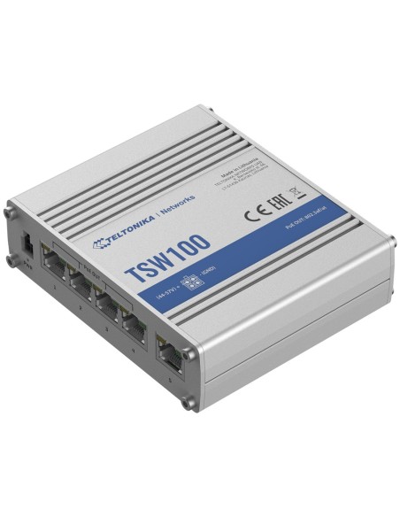 Comprar TELTONIKA TK-TSW100 Teltonika Switch PoE No gestionable Industrial - 5 puertos Ethernet RJ45 Gigabit - 4 Puertos Etherne