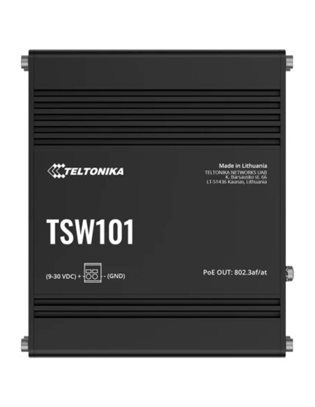 Teltonika TK-TSW101 Teltonika Interruptor Não-gerenciado PoE Industrial - 5 portas Ethernet RJ45 Gigabit - 4 POE + 8 Portas Ethe