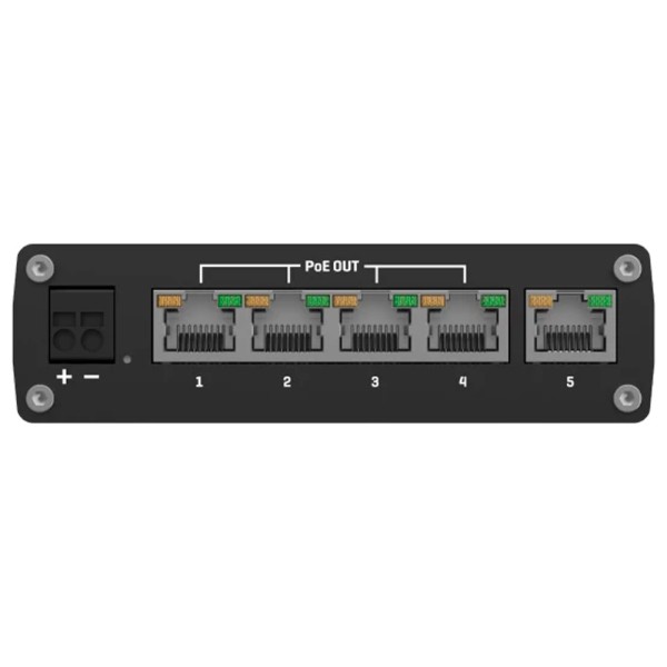 Teltonika TK-TSW101 Teltonika Interruptor Não-gerenciado PoE Industrial - 5 portas Ethernet RJ45 Gigabit - 4 POE + 8 Portas Ethe