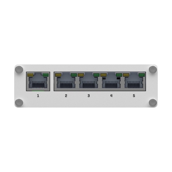 Teltonika TK-TSW110 Teltonika Interruptor industrial não gerenciado - 5 portas Ethernet RJ45 Gigabit - Alojamento de alumínio ru