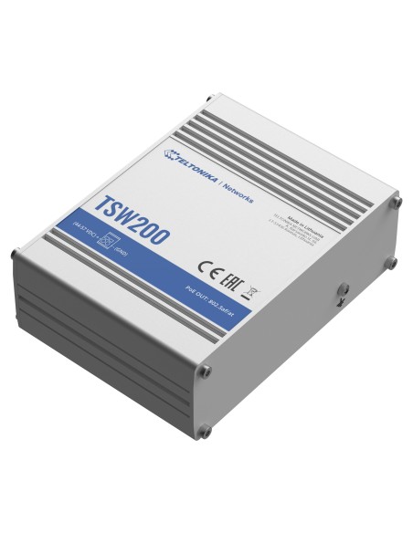 Comprar TELTONIKA TK-TSW200 Teltonika Switch PoE No gestionable Industrial - 8 puertos Ethernet RJ45 Gigabit +2 SFP Gigabit - 8 