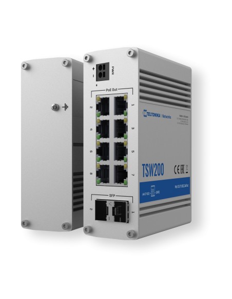 Comprar TELTONIKA TK-TSW200 Teltonika Switch PoE No gestionable Industrial - 8 puertos Ethernet RJ45 Gigabit +2 SFP Gigabit - 8 