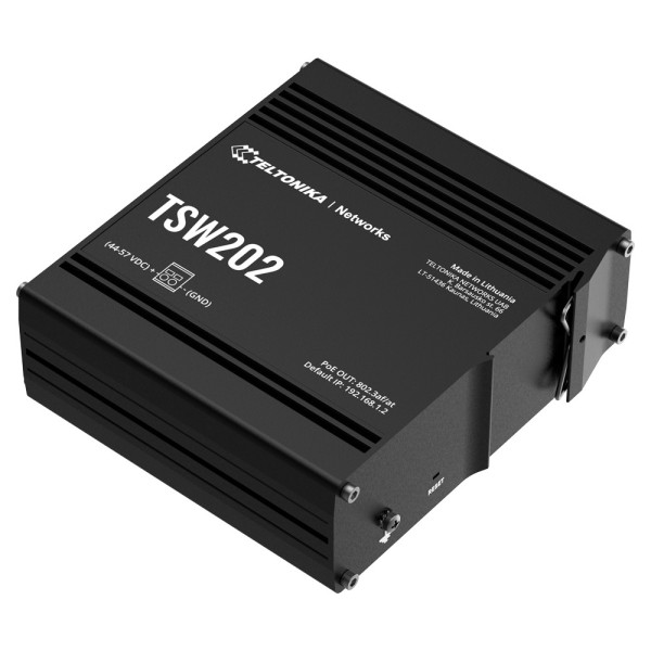 Comprar TELTONIKA TK-TSW202 Teltonika Managed Industrial PoE+ Switch - 10 Puertos Totales (8 PoE+ GE / 2 SFP de fibra) - Soporte