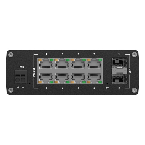Teltonika TK-TSW202 Teltonika Switch Poe Handizadable Industrial - 8 Portas Ethernet RJ45 Gigabit +2 Sfp Gigabit - 8 portas ETH