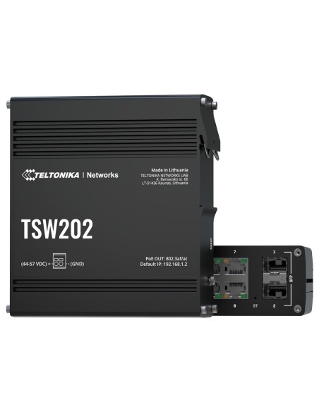 Teltonika TK-TSW202 Teltonika Switch Poe Handizadable Industrial - 8 Portas Ethernet RJ45 Gigabit +2 Sfp Gigabit - 8 portas ETH