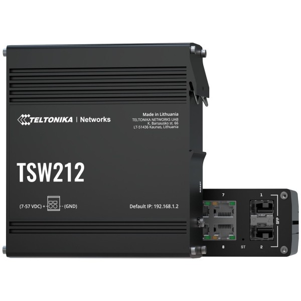 Comprar TELTONIKA TK-TSW212 Teltonika Switch Gestionable Industrial - 8 puertos Ethernet RJ45 Gigabit +2 SFP Gigabit - VLAN/Loop