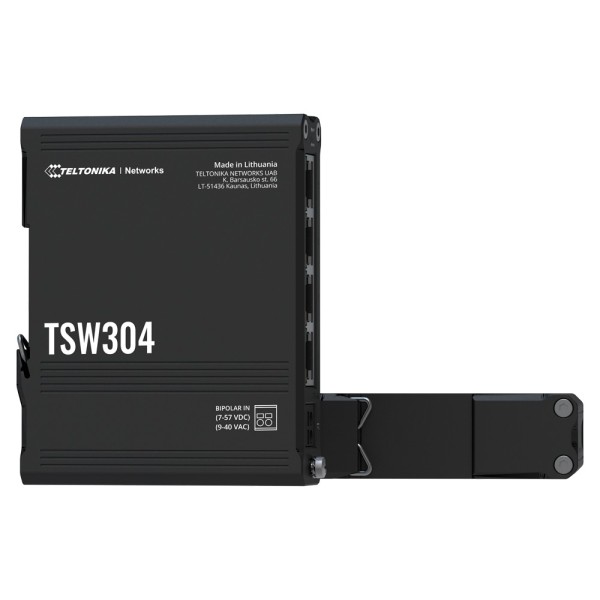 Teltonika TK-TSW304 Teltonika Interruptor industrial não gerenciado - 4 portas Ethernet RJ45 Gigabit - Alojamento de alumínio ru