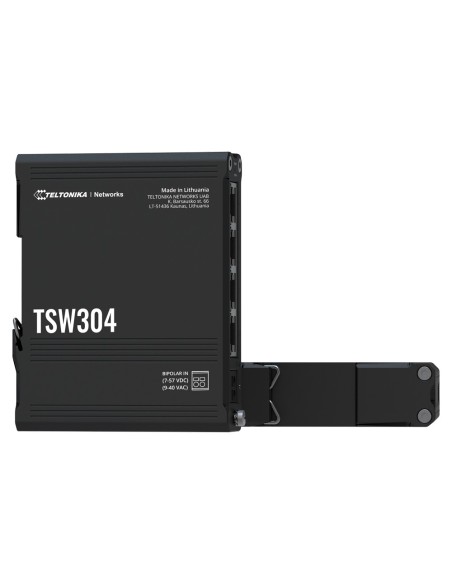 Teltonika TK-TSW304 Teltonika Interruptor industrial não gerenciado - 4 portas Ethernet RJ45 Gigabit - Alojamento de alumínio ru