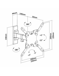Comprar OEM TVM-2355PT-B Soporte a pared con brazo - Peso soportado 20 Kg - VESA 200x200 mm - Distancia a la pared de 60 ~ 190 m 2