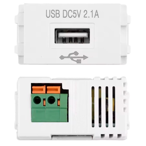 OEM TIPO128USB-220ACADAPOR VOLTING CONVERSOR - Entrada CA 220 V - Saída DC 5 V / 2.1 A em Formato USB A - Dimensões: 43 (