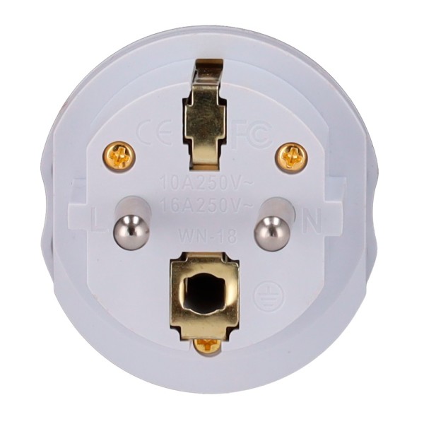 Adaptador do Adaptador do OEM UKPLUG - Tipo Gap (UK) para Tipo F (UE) - 250V AC Tensão - Atualização máxima de saída 10-16 A 