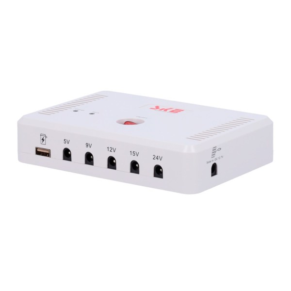 OEM UPS-DC5V-24V-12AH Bateria recarregável - Entrada 12.7 VDC - Saídas 5/9/12/19/24 V - Composição da bateria Li-ion - Conectar