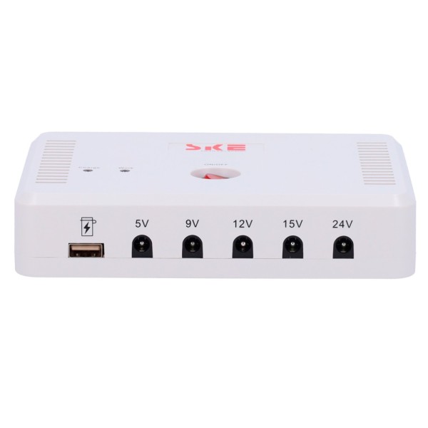 OEM UPS-DC5V-24V-12AH Bateria recarregável - Entrada 12.7 VDC - Saídas 5/9/12/19/24 V - Composição da bateria Li-ion - Conectar