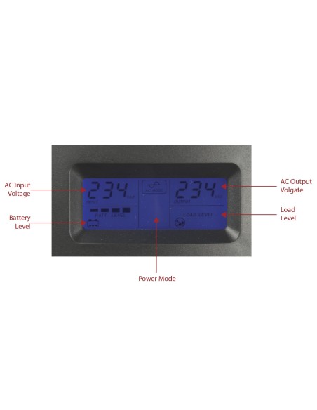 OEM UPS2000VA-4 SAI linha monofásica - Interactive - Potência 2000VA / 1200W - Entrada 220 ~ 240 VAP / Saída 230 VAC - 4 Sai / A