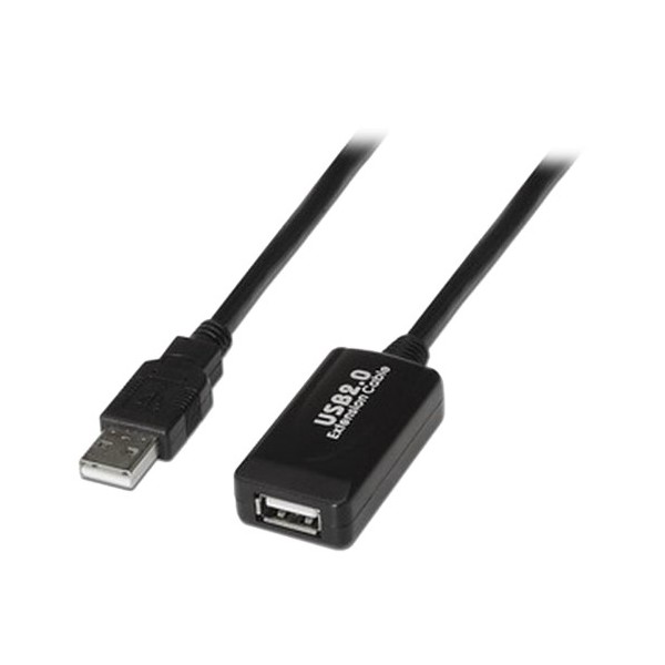 OEM USB1-10 USB 2.0 Extender - Comprimento 10 m - Conectores USB para M / H - Active - Color Black - Transferir até 480 Mbps