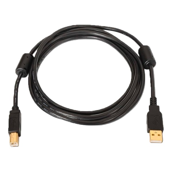 OEM USB1-5-P Cabo USB 2.0 - Para Impressora - Tipo A / M / M / M - Comprimento 5,0 M - Alta Qualidade (28AWG + 22AWG - Preto