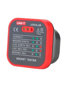 UNI-TENDER UT07A-UK Tester of Electric Take UK - Verificação de erros de fiação - Solteiro a usar - permite que você faça um TES