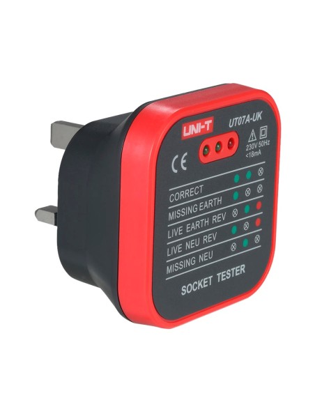 Comprar UNI-TREND UT07A-UK Tester de tomas eléctricas UK - Verificación de errores de cableado - Sencillo de usar - Permite hace