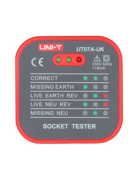 Acquista UNI-TREND UT07A-UK Tester per prese elettriche UK - Verifica degli errori di cablaggio - Facile da usare - Permette di 