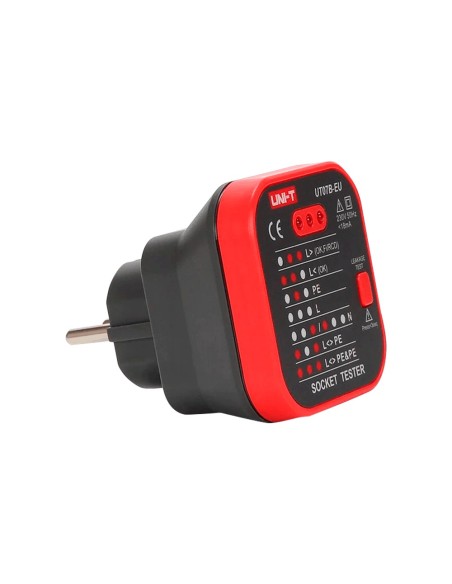 Comprar UNI-TREND UT07B-EU Tester de tomas eléctricas EU - Verificación de errores de cableado - Test de posibles fugas - Sencil