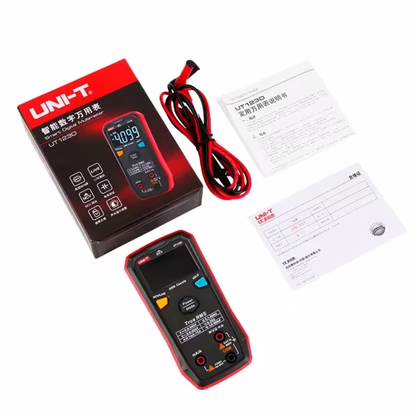 Uni-tendência UT123D Multímetro de bolso digital - Medição de tensão CC e AC até 600V - Medição de intensidade em DC e AC 