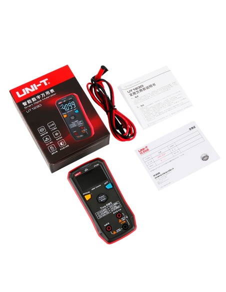 Comprar UNI-TREND UT123D Multímetro digital de bolsillo - Medición de voltaje en DC y AC hasta 600V - Medición de intensidad en 