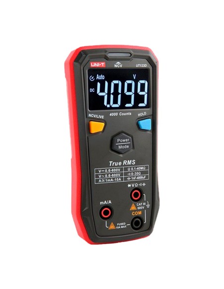 Comprar UNI-TREND UT123D Multímetro digital de bolsillo - Medición de voltaje en DC y AC hasta 600V - Medición de intensidad en 