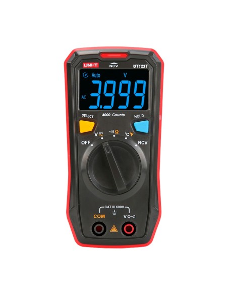 Kaufen UNI-TREND UT123T digitales Taschenmultimeter – Messung von Gleich- und Wechselspannung bis 600 V – Temperaturmessung –