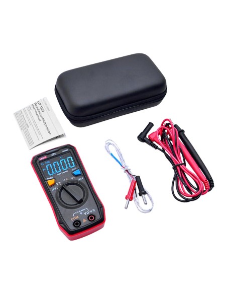 Comprar UNI-TREND UT123T Multímetro digital de bolsillo - Medición de voltaje en DC y AC hasta 600V - Medición de temperatura - 