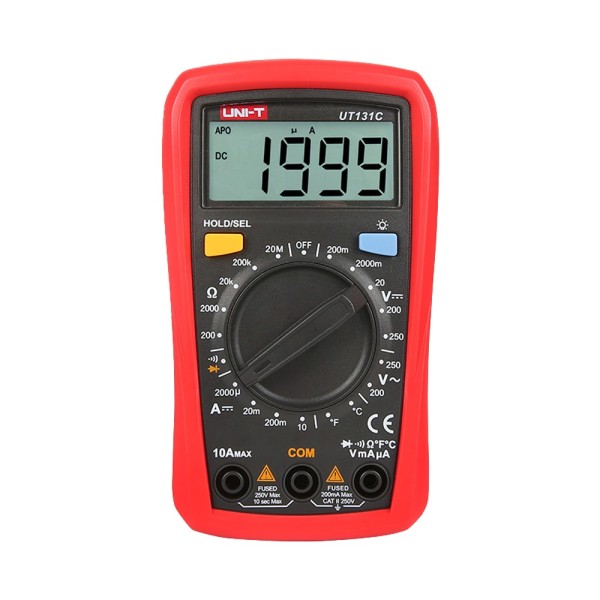Acheter UNI-TREND UT131C multimètre numérique portable LCD - Mesure de tension CC et CA jusqu’à 250 V - Mesure d’intensité en