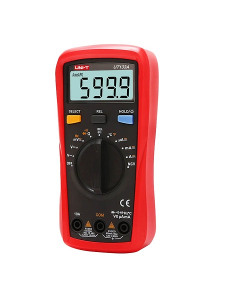 Comprar UNI-TREND UT133A Multímetro digital de mano - Medición de voltaje en DC y AC hasta 600V - Medición de intensidad en DC y