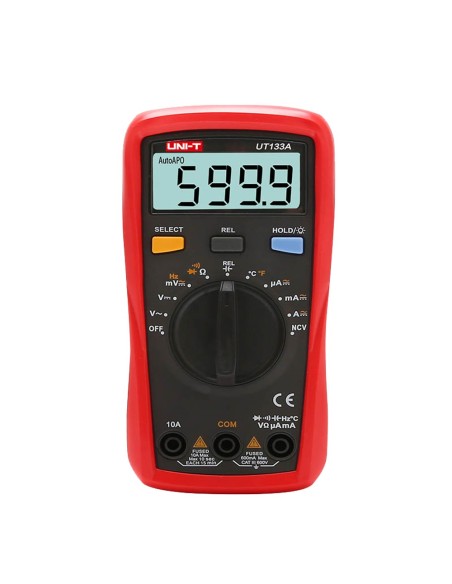 Comprar UNI-T UT133A Multímetro digital de mano - Medición de voltaje en DC y AC hasta 600V - Medición de intensidad en DC y AC 