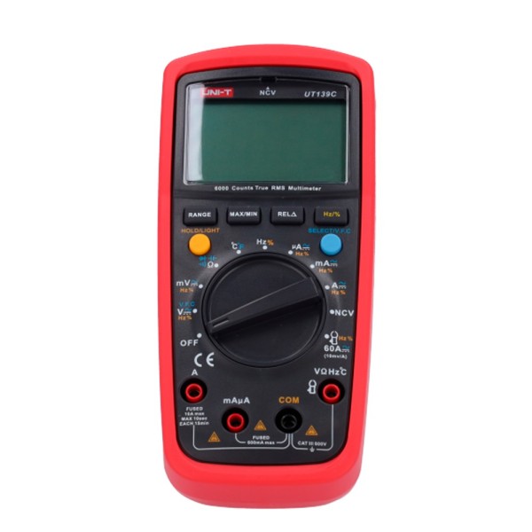 UNI-TENDER UT139C Multímetro Digital com Função True RMS - DC e Medição de Tensão CA até 600V - Medição de intensidade em