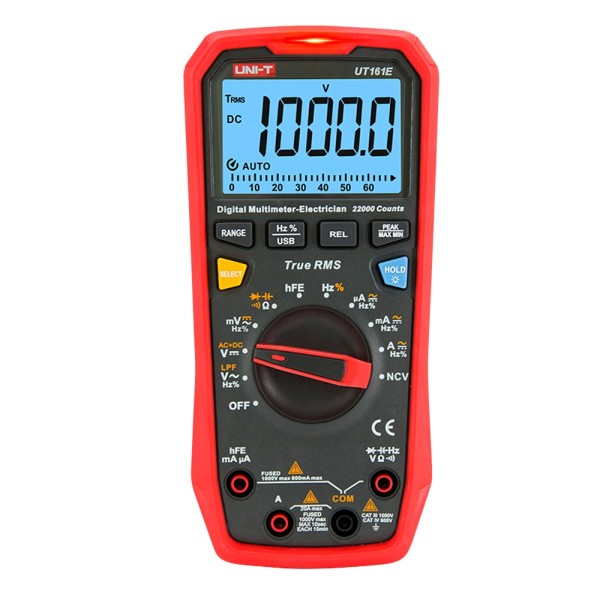 Comprar UNI-T UT161D Multímetro digital CAT III - Pantalla LED de hasta 6000 cuentas - Medición en DC y AC hasta 1000V y 20A - C